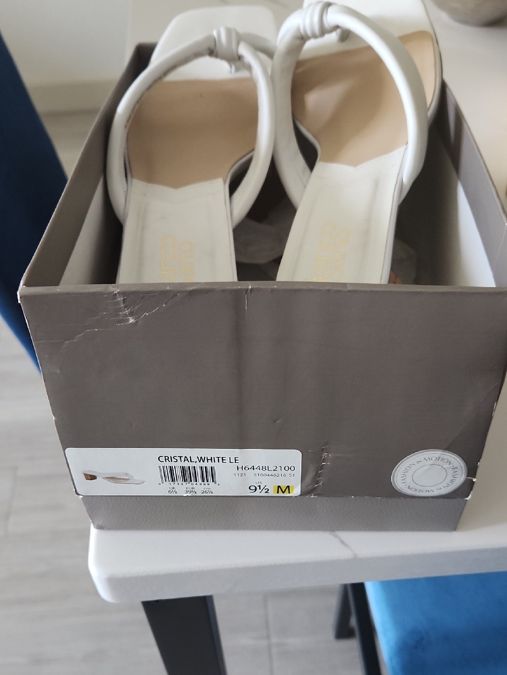 Franco Sarto White Knotted Strap Mules